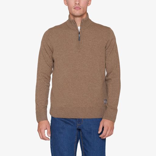 Signal Sirobert Half Zip Striktrøje, Brown Sugar Melange, S