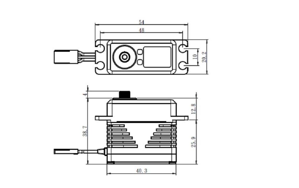 Standard Servo SB-2292SG 45 kg, 0.055 s, Brushless<br>Schnelles Standard-Servo mit Stahl-Getriebe und Brushless Motor