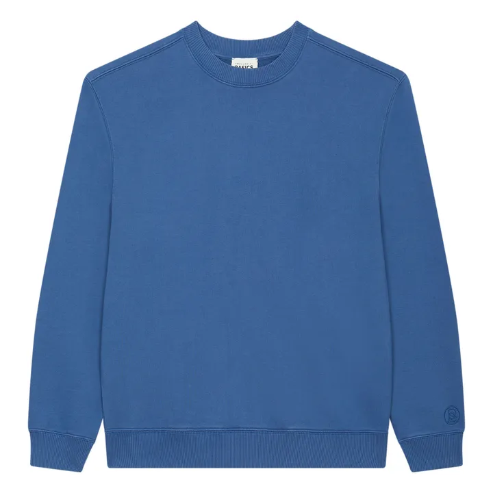 SMALLABLE BASICS Sweat Crewneck Homme Molleton Bio | Bleu azur