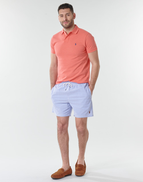 Polo Ralph Lauren - MAILLOT SHORT DE BAIN RAYE SEERSUCKER CORDON DE SERRAGE ET POCHE Azul / Blanco