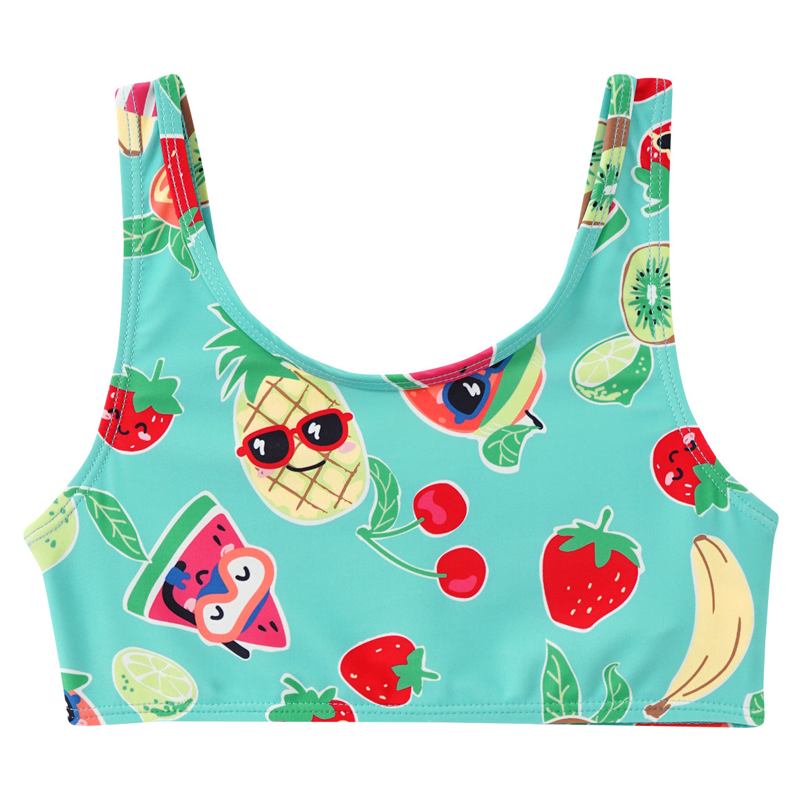 Famy Mädchen Bikini mit Allover-Print helltürkis