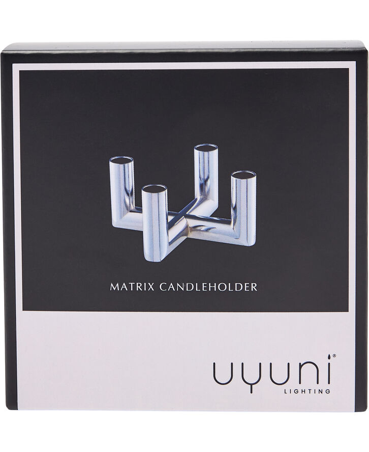 Uyuni MATRIX Candle Holder - 4'arm Mini Taper - Chrome - 7,5 x 4,5 Chrome