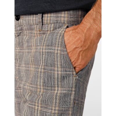 Herrenshorts kariert, Grau-Braun