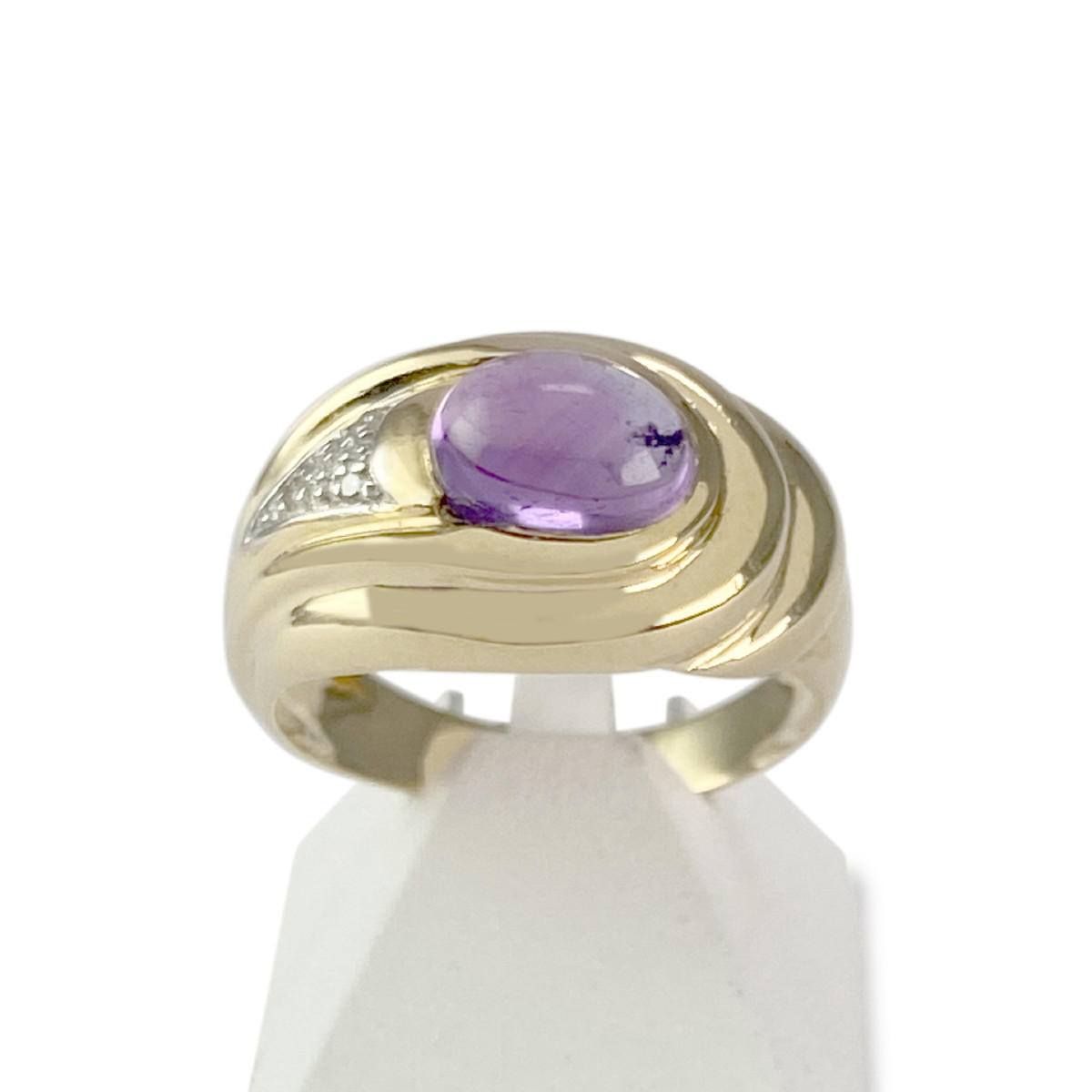 Bague d'occasion or 750 2 tons diamants améthyste