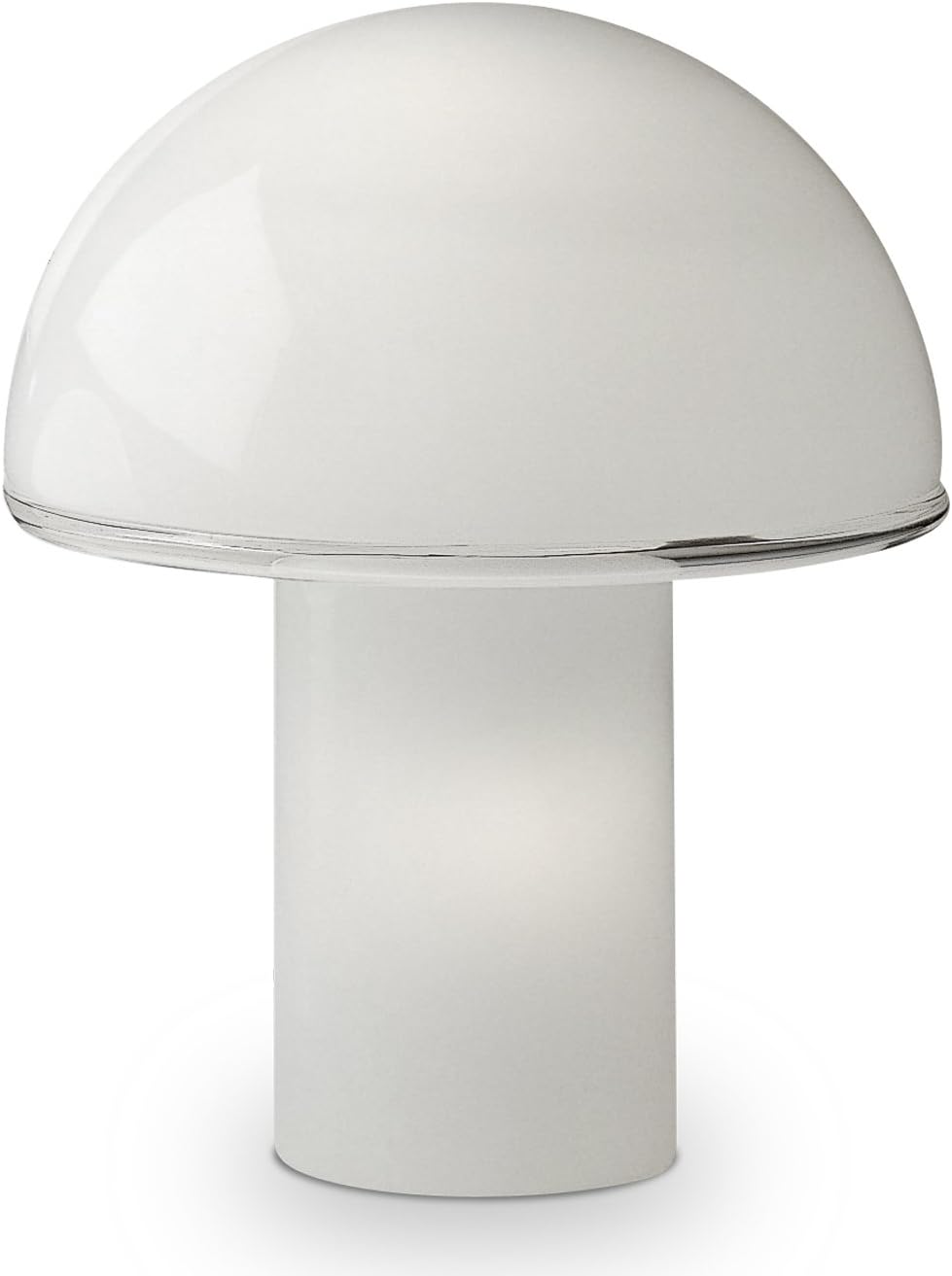 Artemide Onfale mittlere Tischleuchte, Weiß, Glas, Opalglas mundgeblasen, 34,5 x 28 x 12 cm
