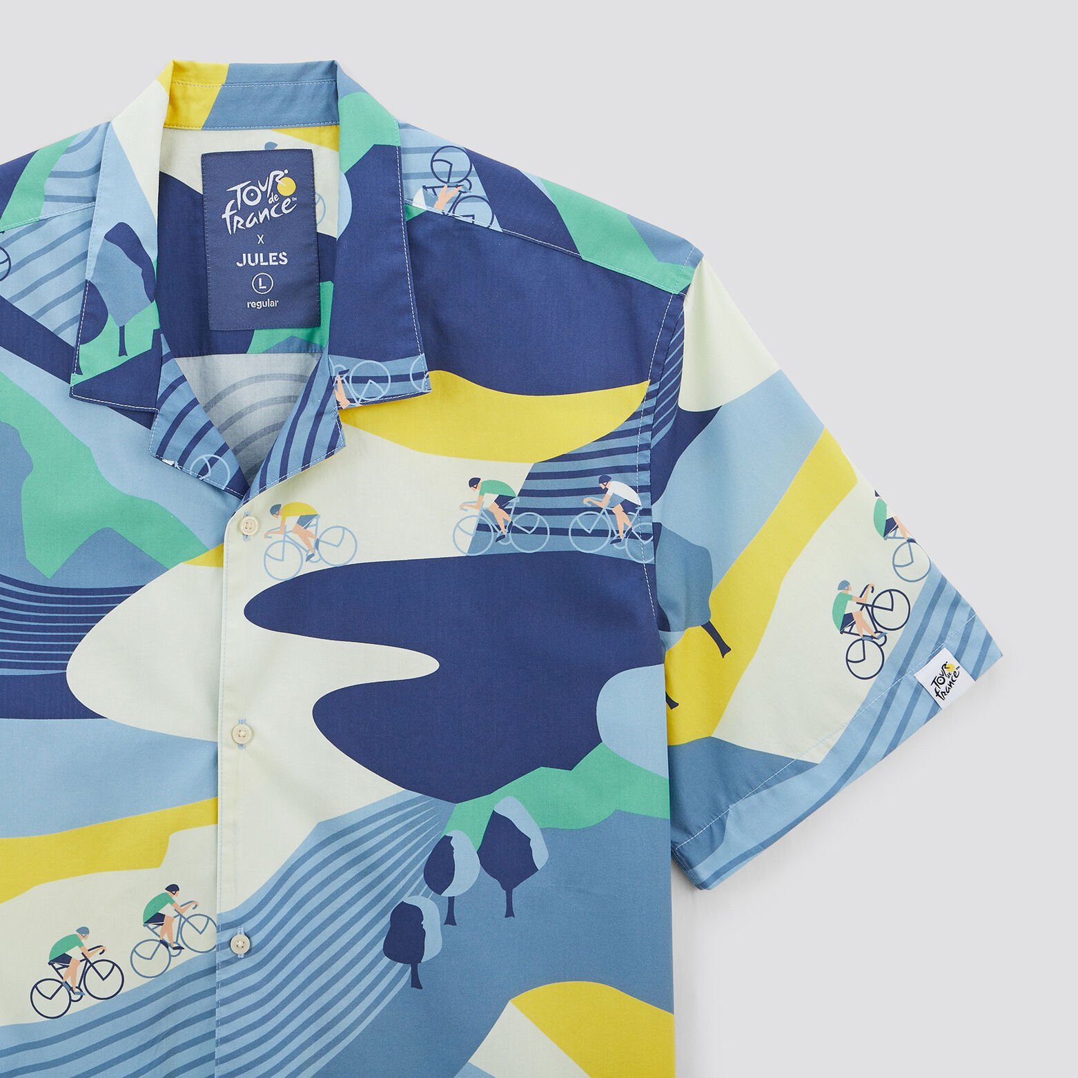 Chemisette regular licence Tour de France coton bi Bleu