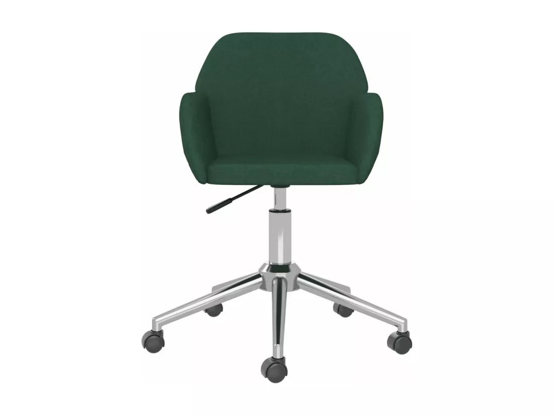 Chaise pivotante de bureau Vert foncé Tissu