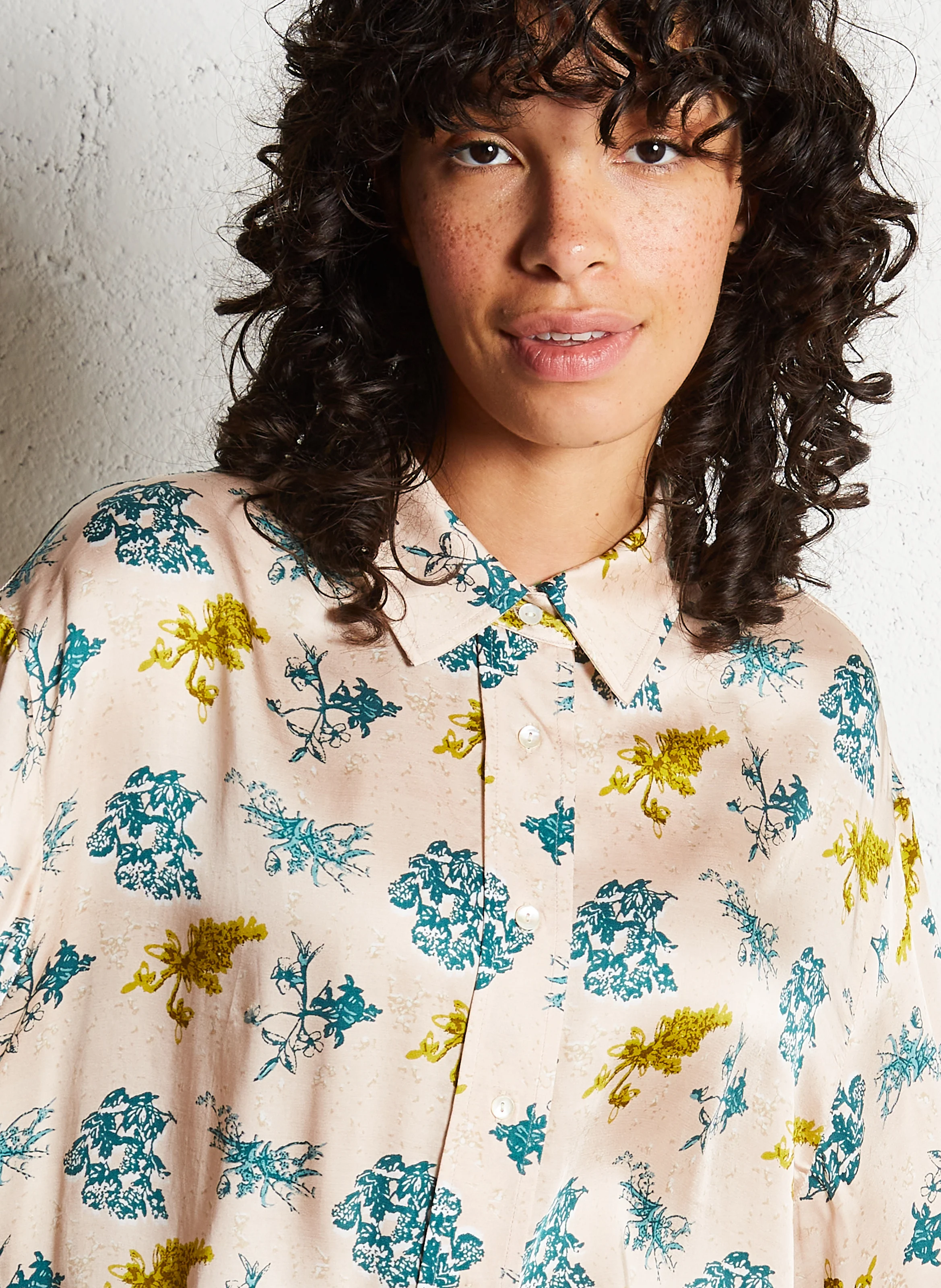 LUI - Chemise col classique imprimée| Bleu