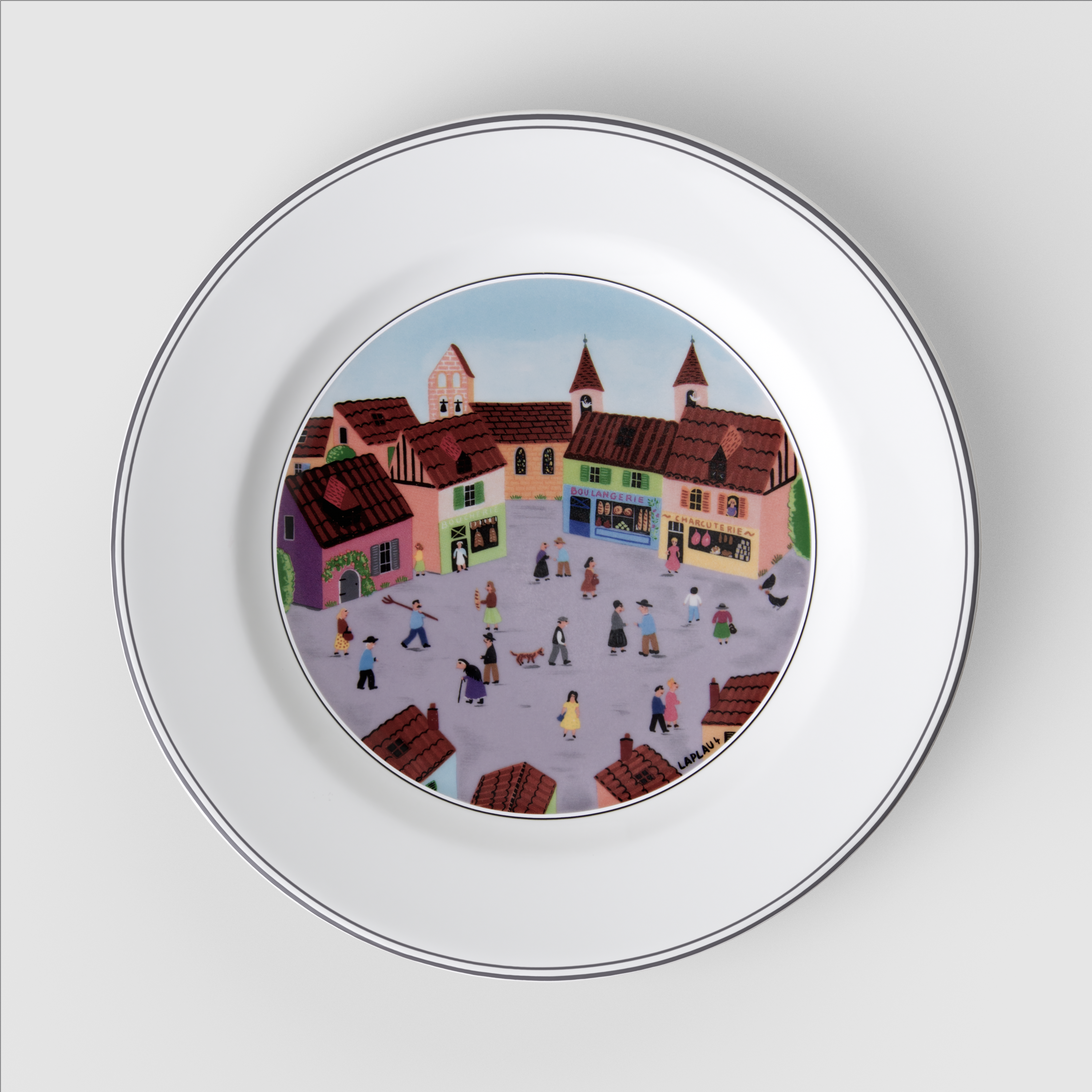 Design Naif Appetizer and dessert plate Multi-colored, 8.3'', Premium Porcelain