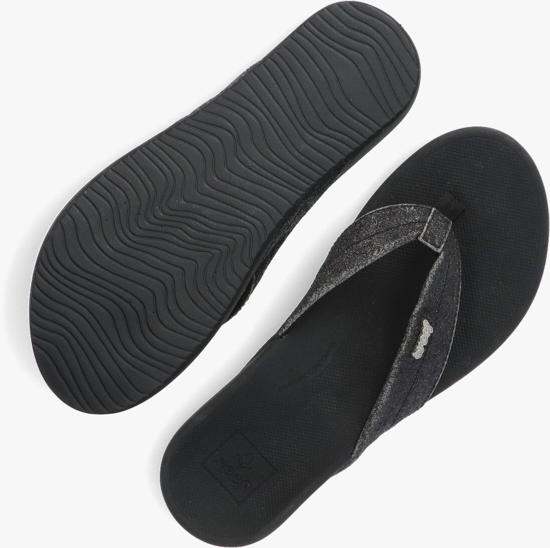 REEF zwarte reef teenslippers ortho spring