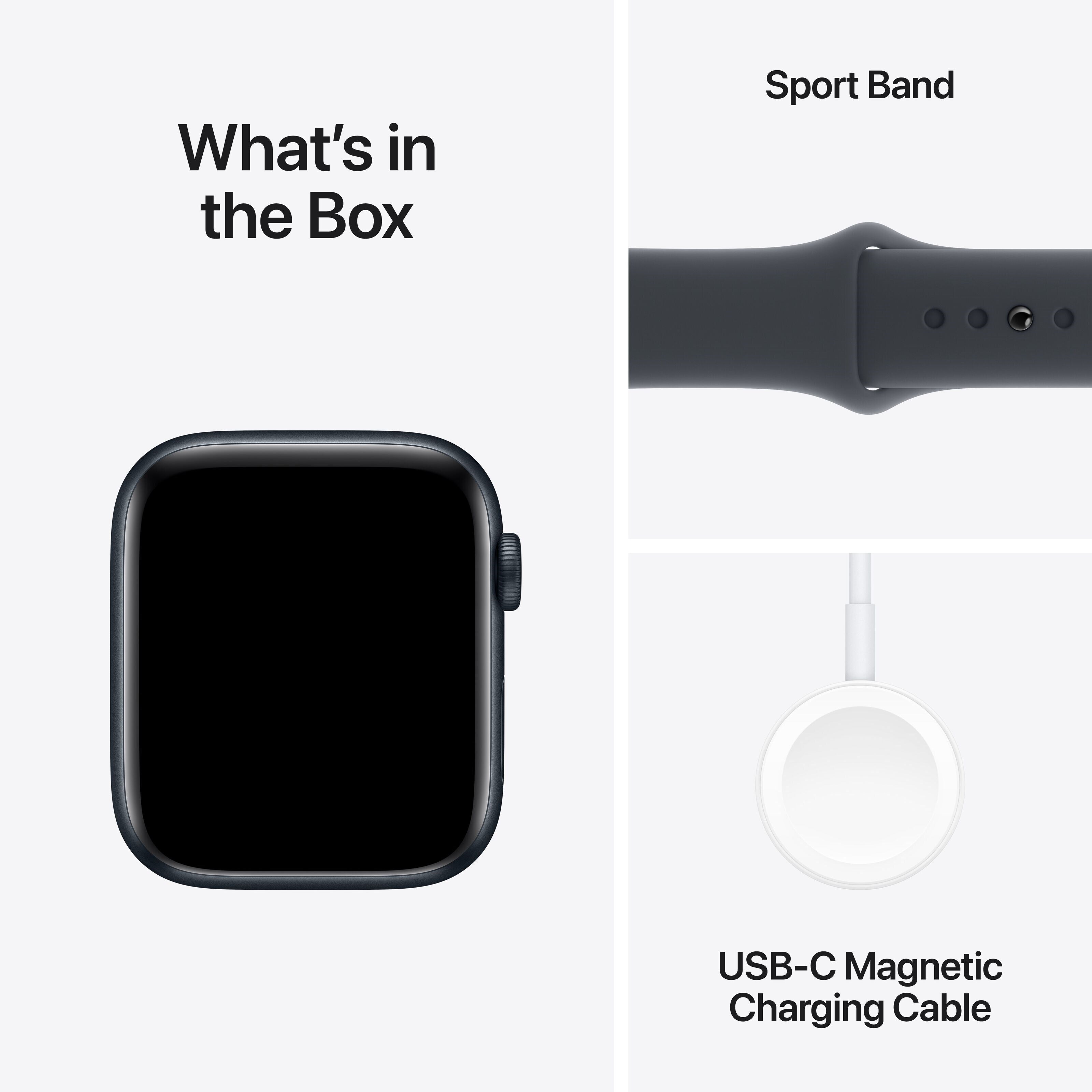 Apple Watch SE GPS 44 mm Midnight Case med Midnight Sport band S/M