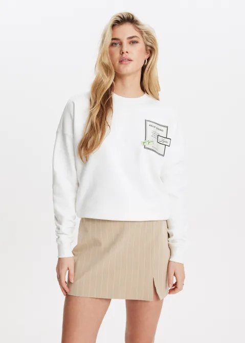 Sweater met print art club off-white (WIT.O)