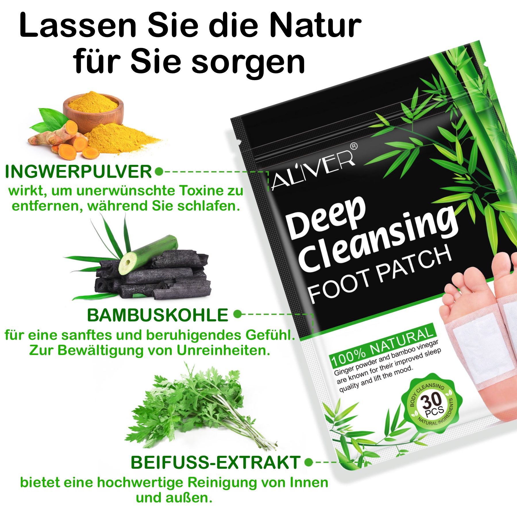 ALIVER Fußpflaster mit Bambusessig