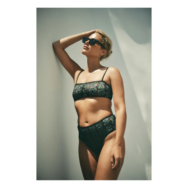 La Nouvelle Brassière Bruno Dentelle Métallisée | Noir