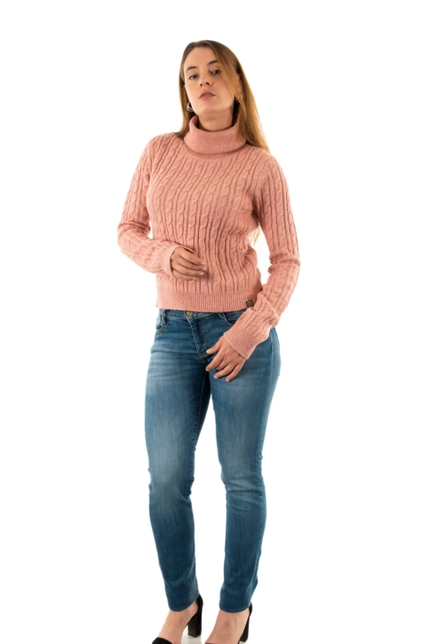 Pull hiver superdry fitted cable 5ae dusty rose