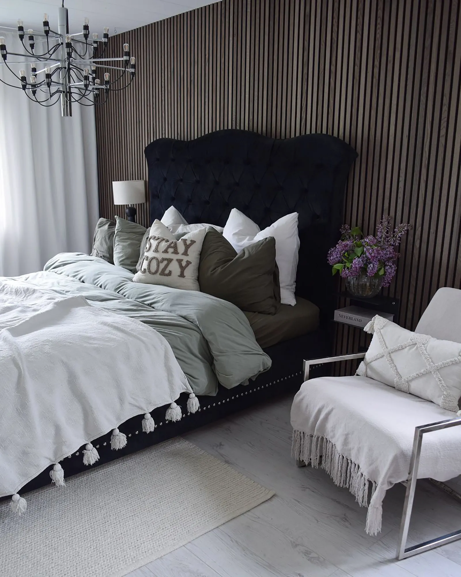 Bed Fluweel AYETTE 160 x 200 cm Zwart
