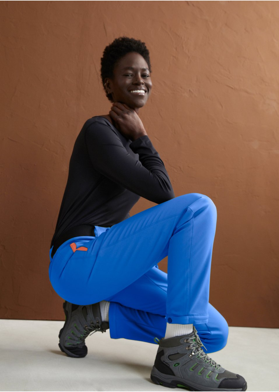 Pantalon fonctionnel imperméable en softshell avec taille confortable, coupe droite