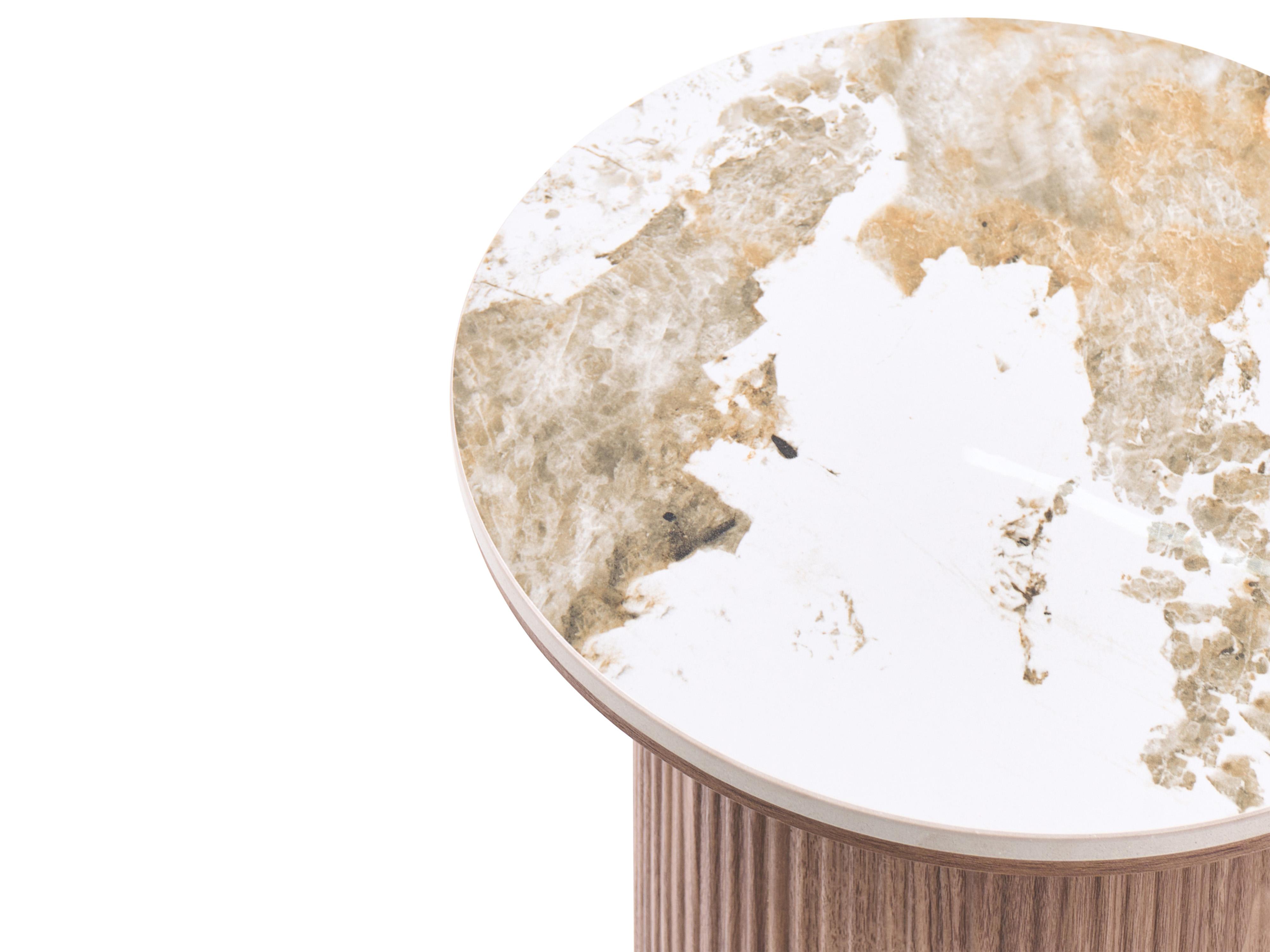 Bijzettafel DORA Keramiek Bruin