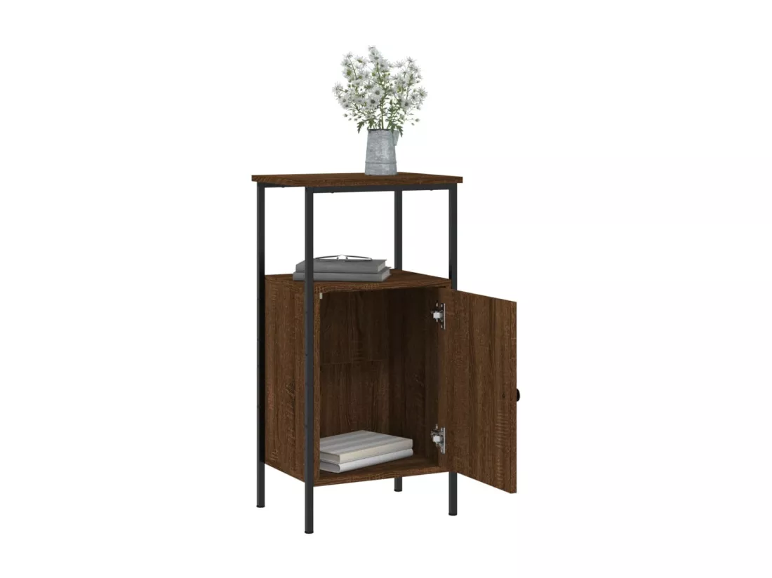 Table de chevet chêne marron 41x31x80 cm bois d'ingénierie