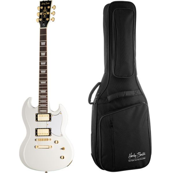 Harley Benton DC-Custom II White Bundle