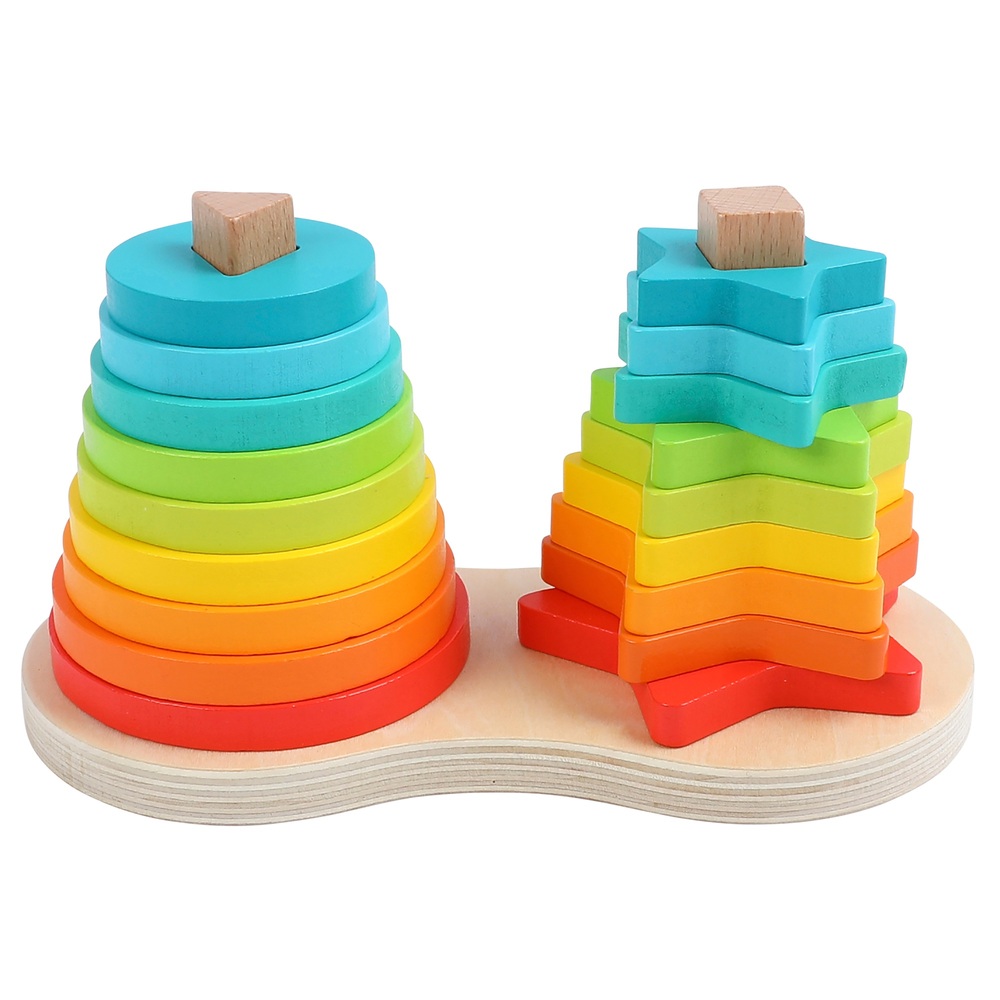 Regenbogen-Stapelturm mit Eichhörnchenspiel