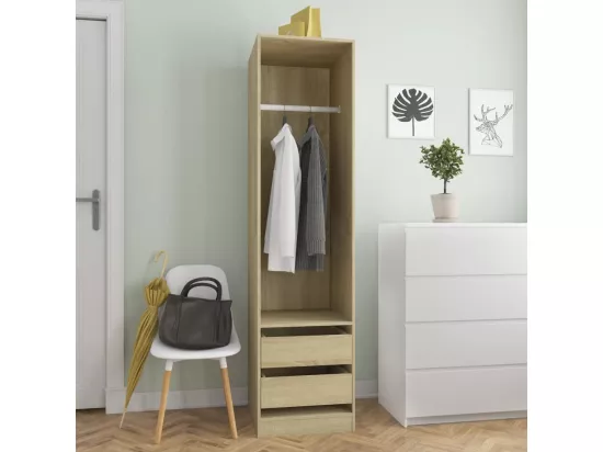 Garde-robe avec tiroirs Chêne sonoma 50x50x200