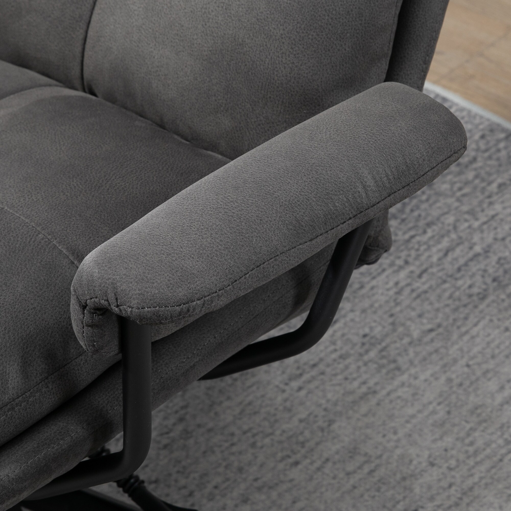 HOMCOM Relaxsessel mit Hocker grau 78L x 91B x 103,5H cm