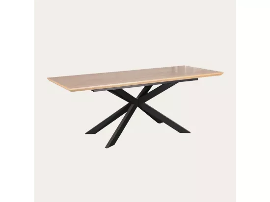 Table à manger extensible effet bois naturel 160x75