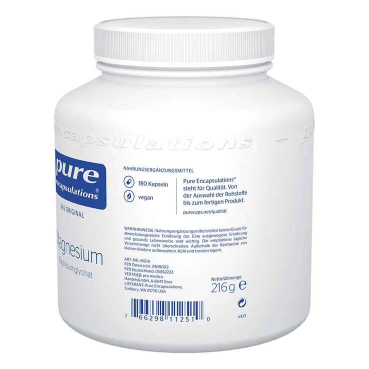 Pure Encapsulations Magnesium Magnesiumglycinat Kapseln, 180 St