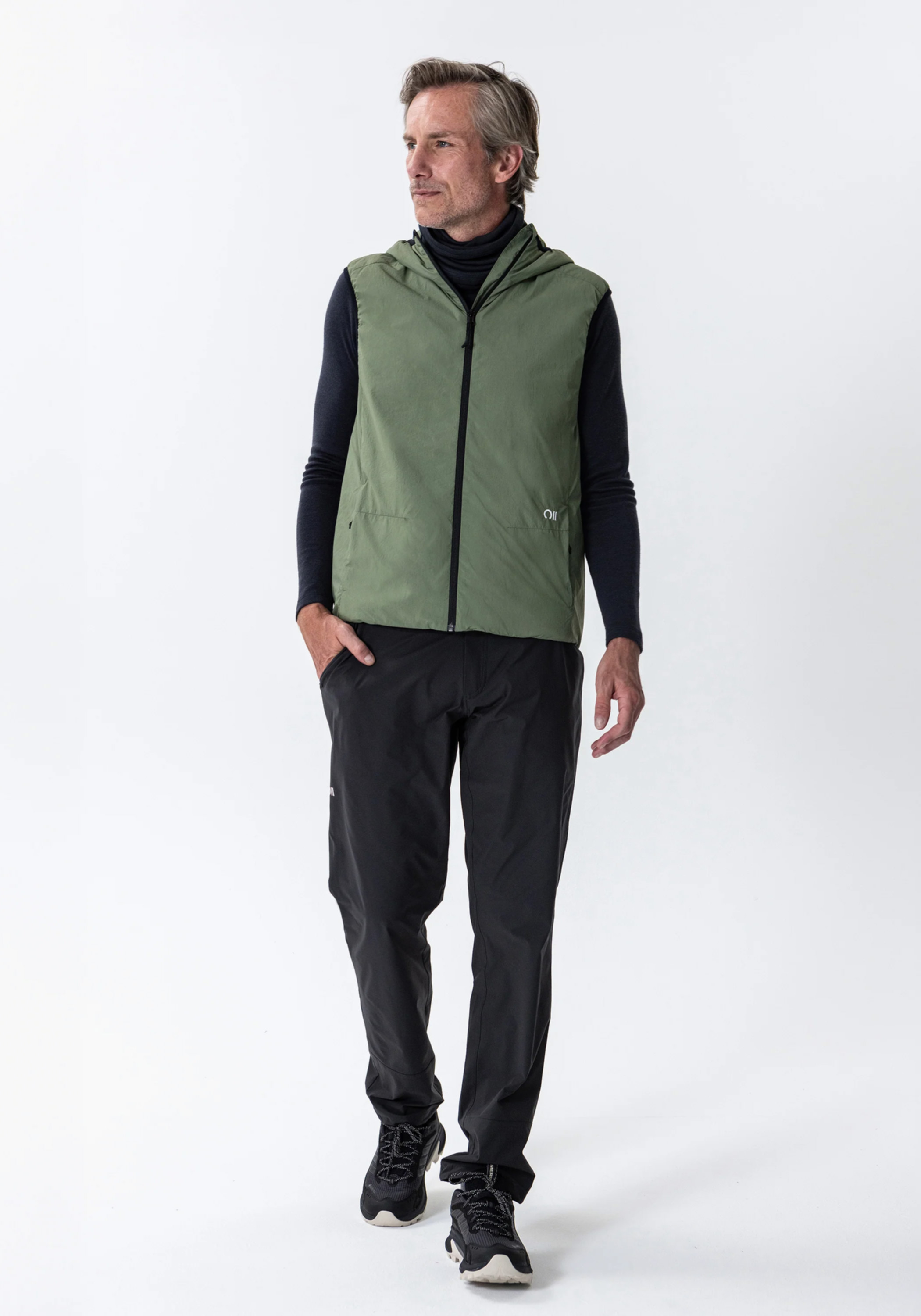 Rotauf Herren-Weste Insulation 90 Vest Hood Olive