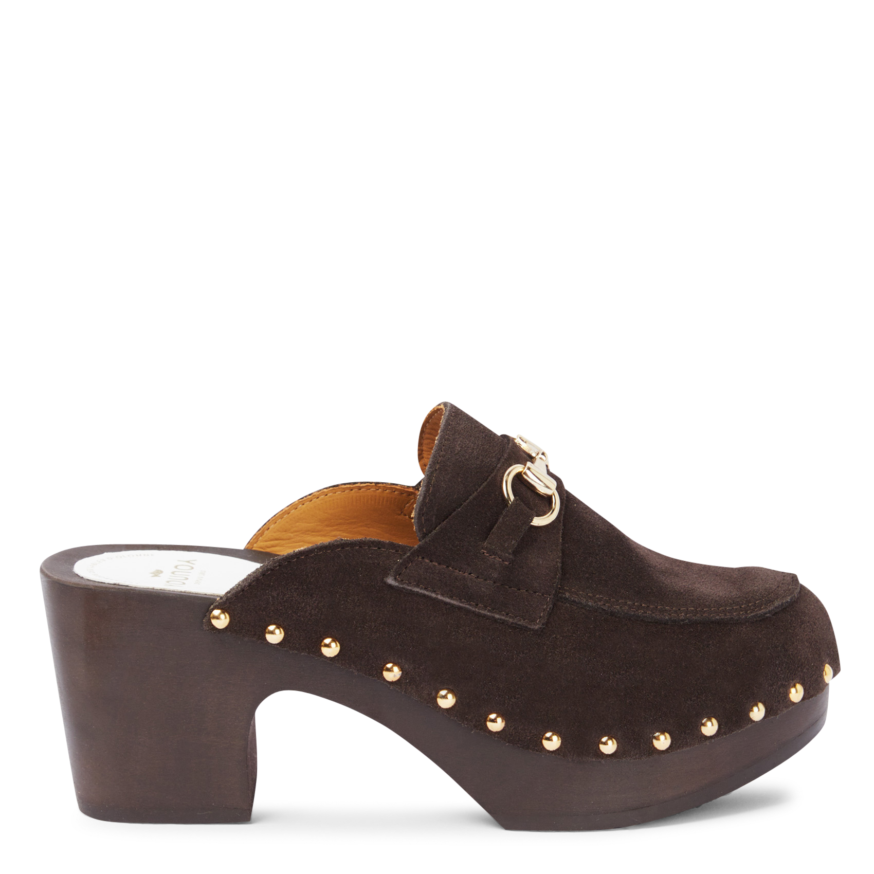 YORSI - Sabots mocassins en cuir velours| Marron