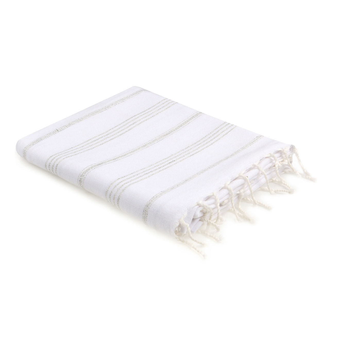 Febronie Fouta Lurex Mykonos blanc/argenté - 100x200 cm