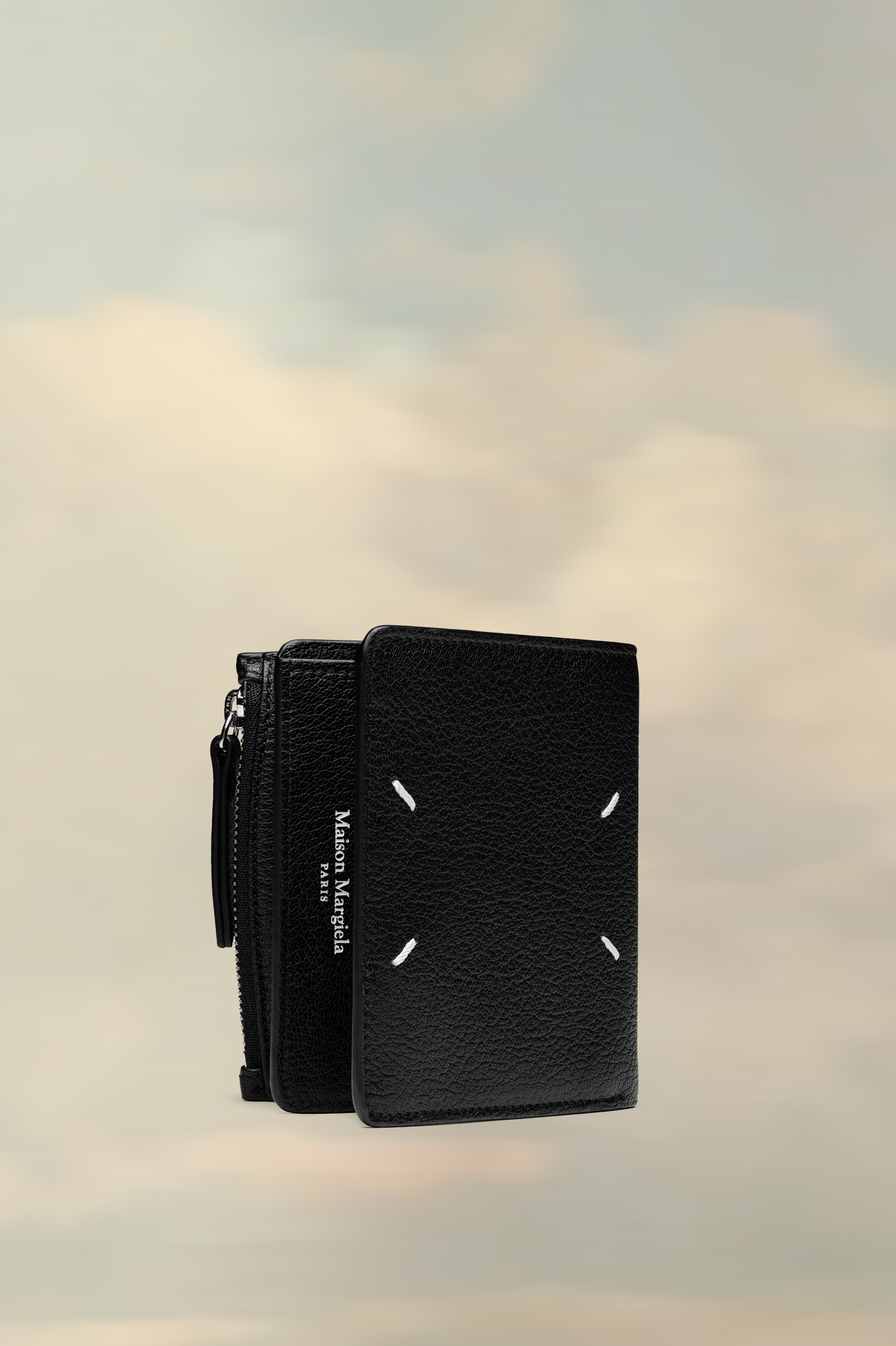 Portefeuille en cuir design - Noir Noir