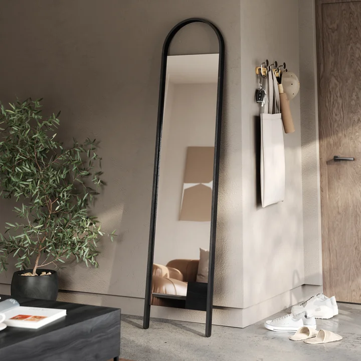 Umbra - Bellwood Standspiegel mit Holzrahmen, schwarz