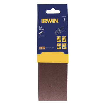 Irwin schuurband 65 x 410 mm K100 voor AEG, Metabo, 3 stuks