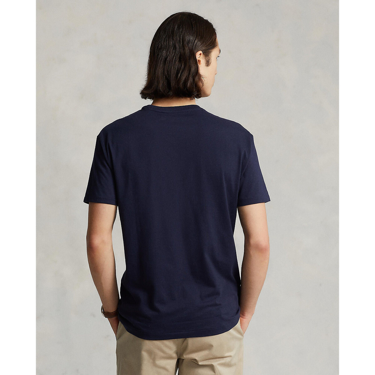 POLO RALPH LAUREN<br>Camiseta de malha slim fit com gola redonda