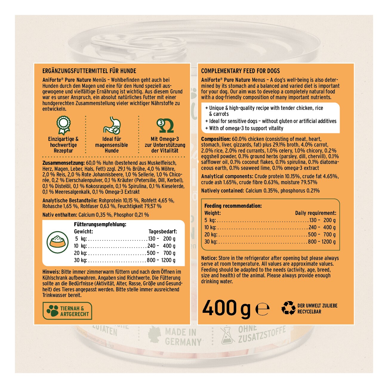 AniForte LandChicken Huhn mit Möhren 6x400 g