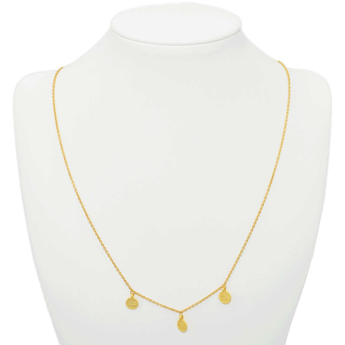 Collier breloque  petites médailles- doré à l'ore fin