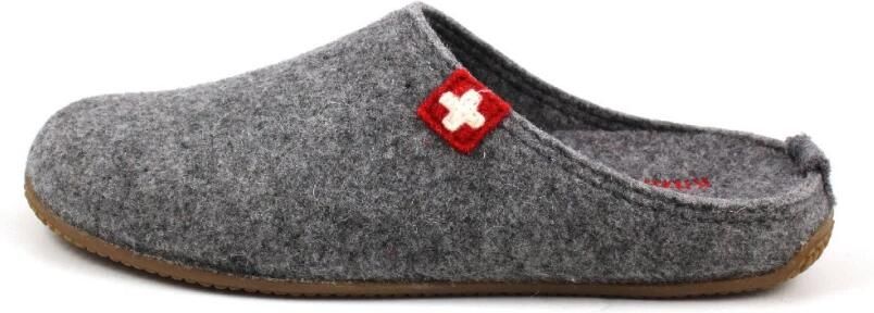 Living Kitzbühel Pantoffels Schweizer Kreuz 3886 610 Grau Grijs Wolvilt LK38860610