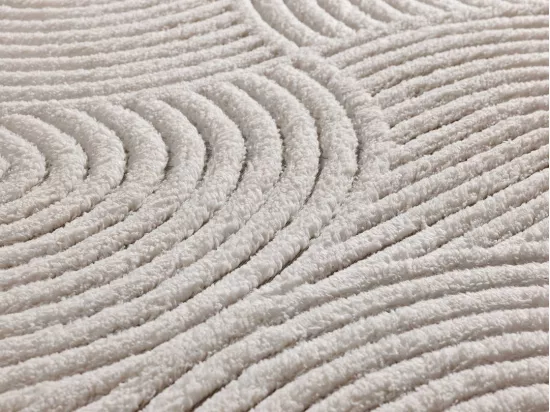 Tapis intérieur - géometrique avec relief - crème - 120 x 170 cm - ESTILO