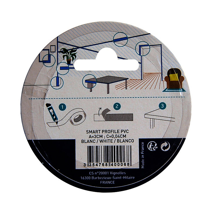 Adhésif Smart Profile champlat blanc Nordlinger Pro 2.60m x 3cm