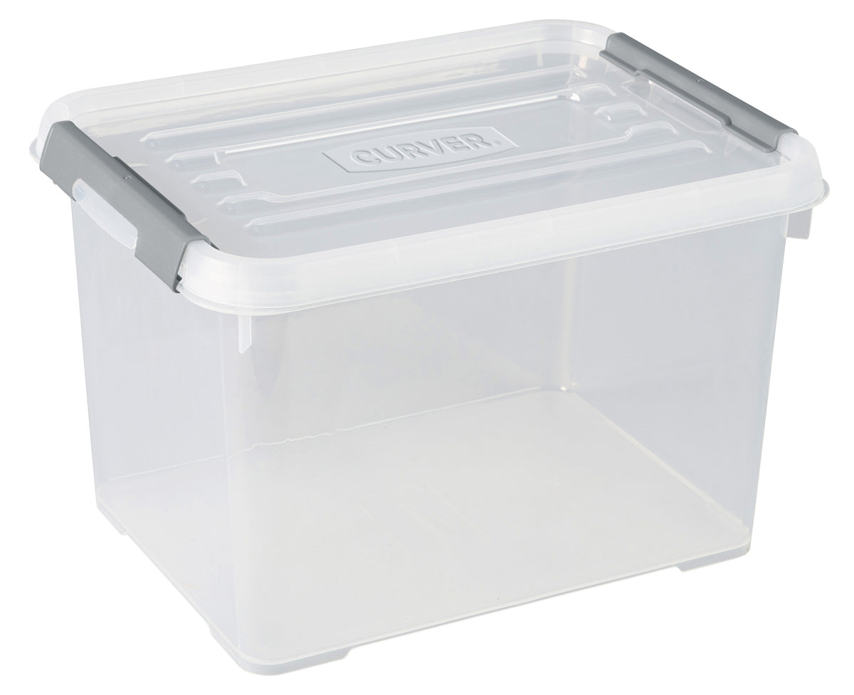 Curver Handy+ Opbergbox - 20L - 3 stuks - Transparant met deksel