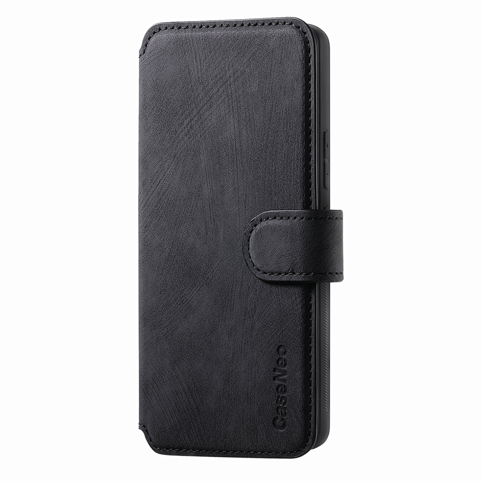 Samsung Galaxy S25 Leder Case Schutzhülle   Abnehmbare Tasche inkl. Kartenfächer MagSafe-Modul - Schwarz