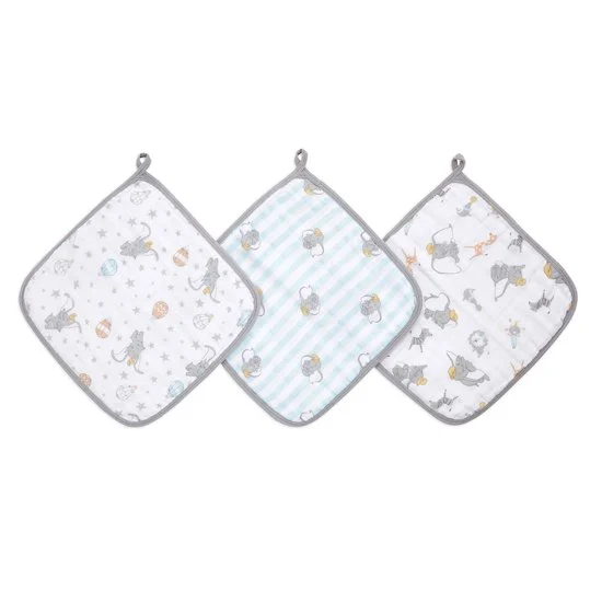 Lot de 3 Débarbouillettes   Dumbo        de               aden + anais essentials