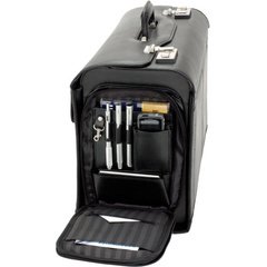Valise pour pilotes 'VERONA', cuir, noir