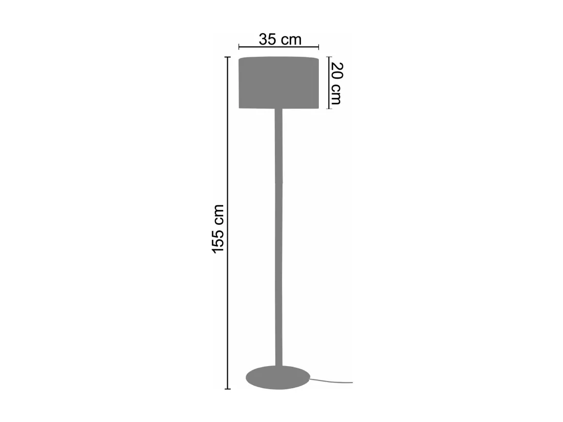Lampadaire droit bois naturel,vert 155 cm.