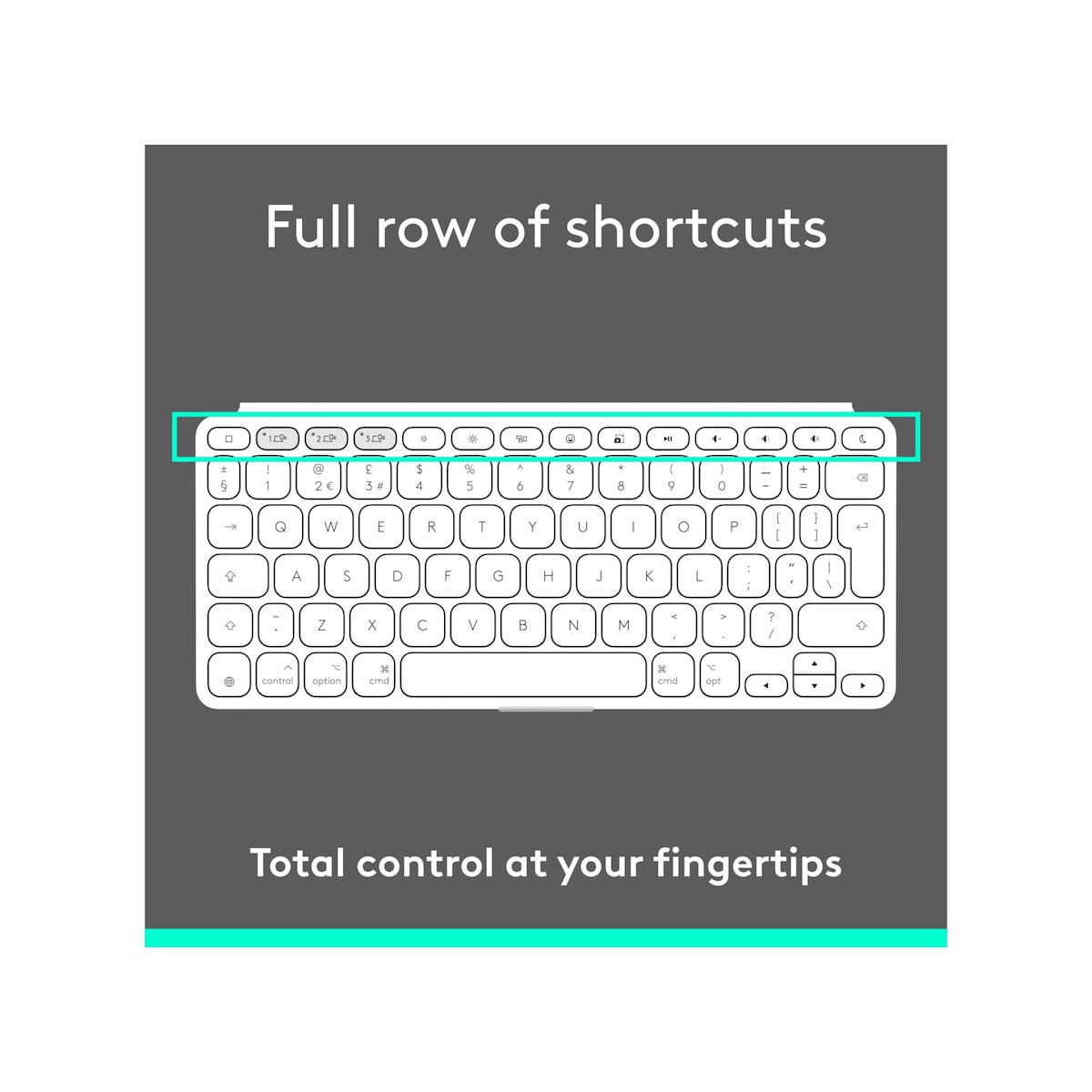 Logitech Keys-To-Go 2 trådløst tastatur (Pale Grey)