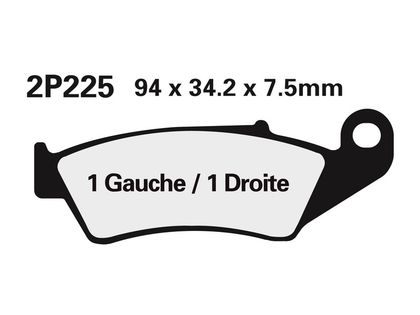Plaquettes de freins Nissin route /Off-Road métal fritté - 2P-225ST-MX