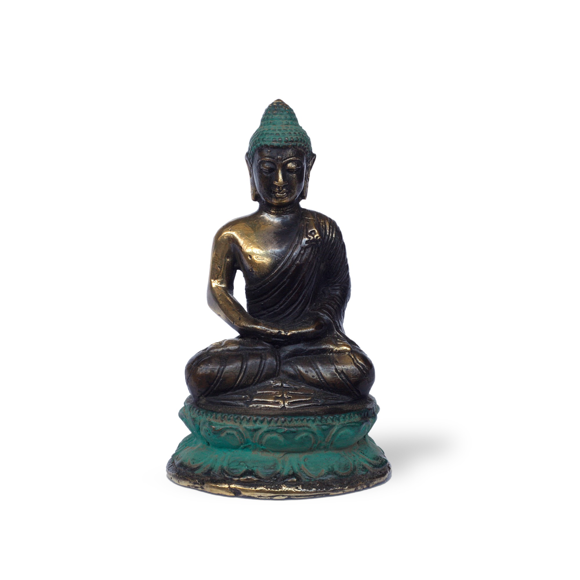 Bronze-Skulptur 'Buddha sitzend', H 12 cm, Ø 7 cm von fischer's lagerhaus