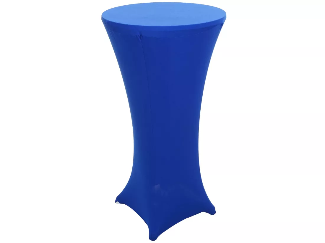 Set table haute + housse de table haute HWC-J30, pliable et réglable en hauteur Ø 60cm ~ housse bleu